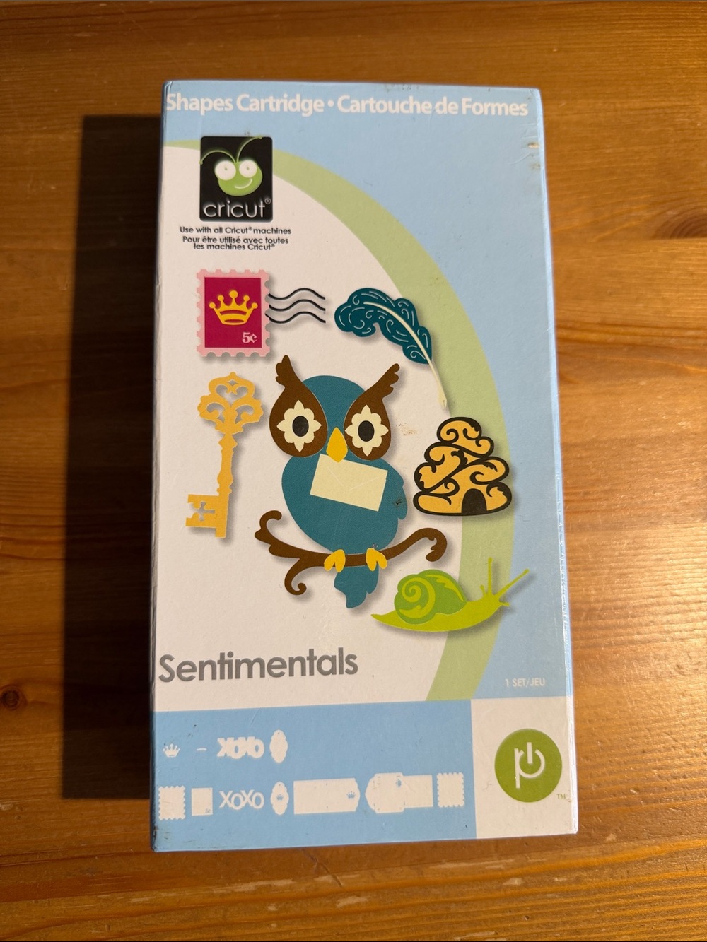 Cricut Sentimentals Shapes Cartridge — Blue, Green, Brown, Yellow